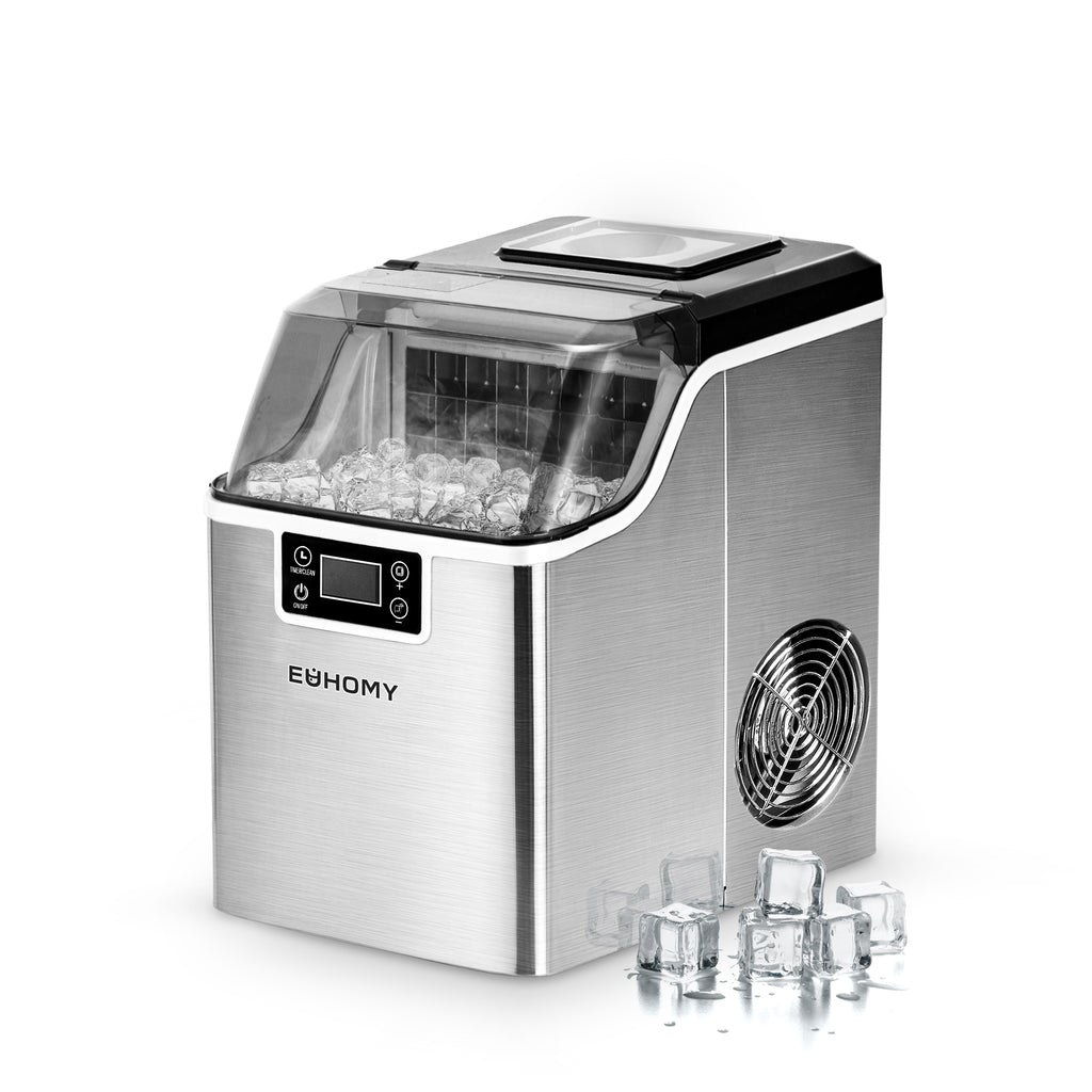 Euhomy Commercial Ice Maker Machine, 100lbs/24H Stainless Steel