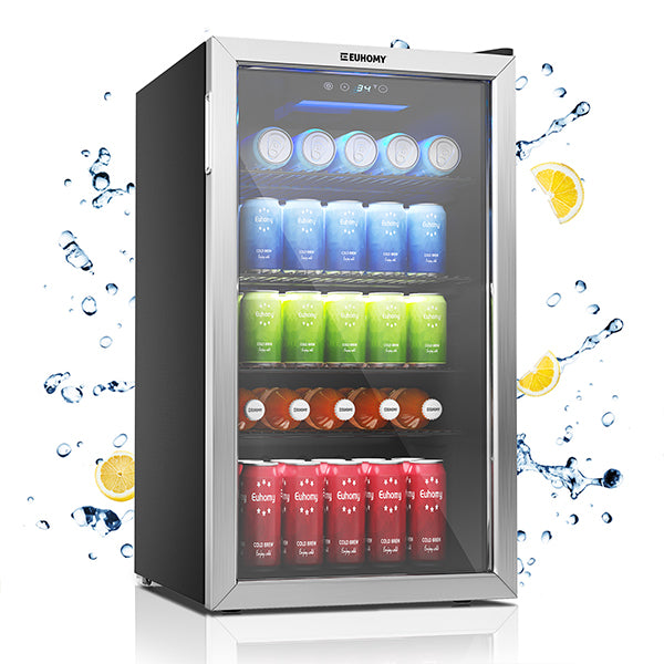 3.2Cuft White-rimmed Beverage Refrigerator BR-110 - Euhomy