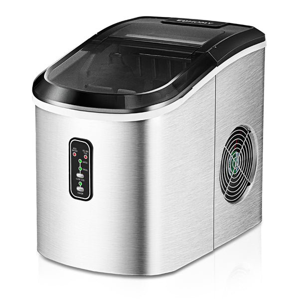 EUHOMY Portable Ice Maker with Handle: 26lbs in 24Hrs, Quick 6-Minute Ice  Produ