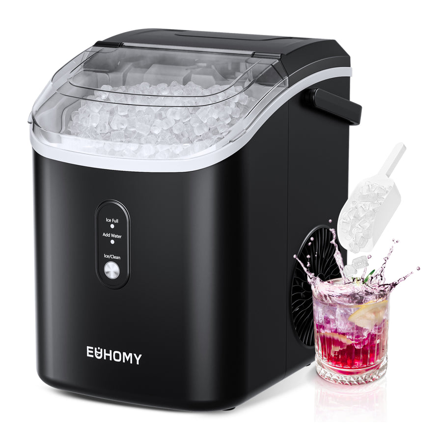 EUHOMY 10'' Nugget Ice Countertop Ice Maker with Handle Euhomy