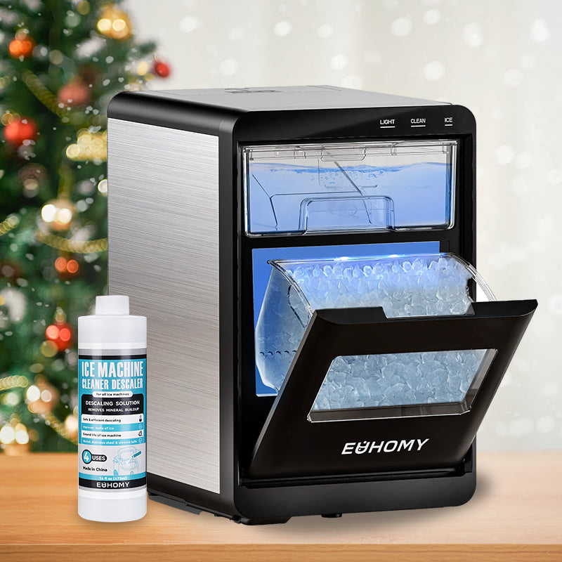 【Shipping on December 20th】EUHOMY Nugget Ice Maker Countertop, 40Lbs/24H Pebble Ice Maker Machine Including Cleaner Descaler