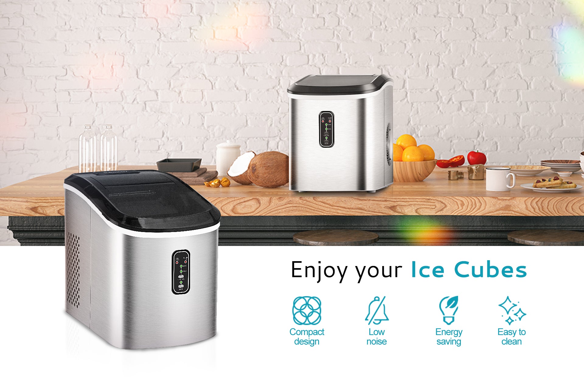 EUHOMY Countertop Ice Maker Machine with Handle, Auto-Cleaning Portable Ice  Maker with Basket and Scoop, Kitchen Appliance - AliExpress