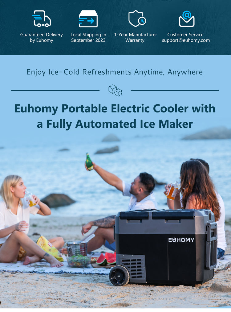 The Portable Refrigerator with Fully Automated Ice Maker Euhomy