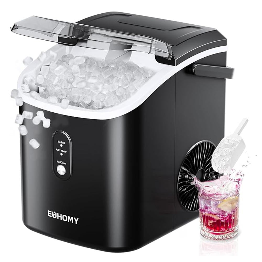 EUHOMY Auto-Cleaning 10'' Nugget Ice Countertop Ice Maker with Handle - Euhomy