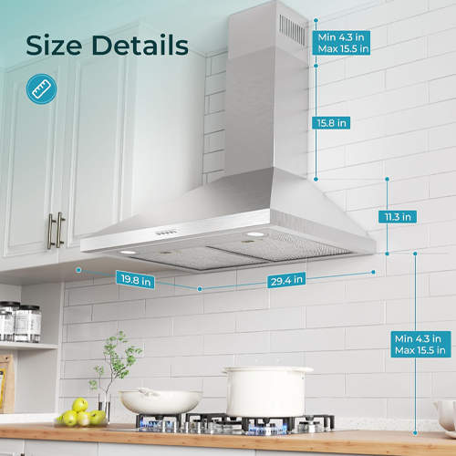 
                      
                        EUHOMY Wall Mount Kitchen Range Hood Sliver
                      
                    