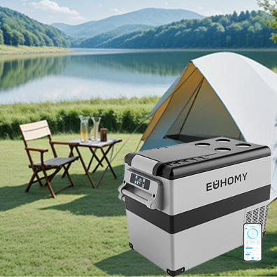 Euhomy Car Refrigerator and Portable Cooler – Compact and Efficient Travel Fridge for Road Trips and Outdoor Adventures.