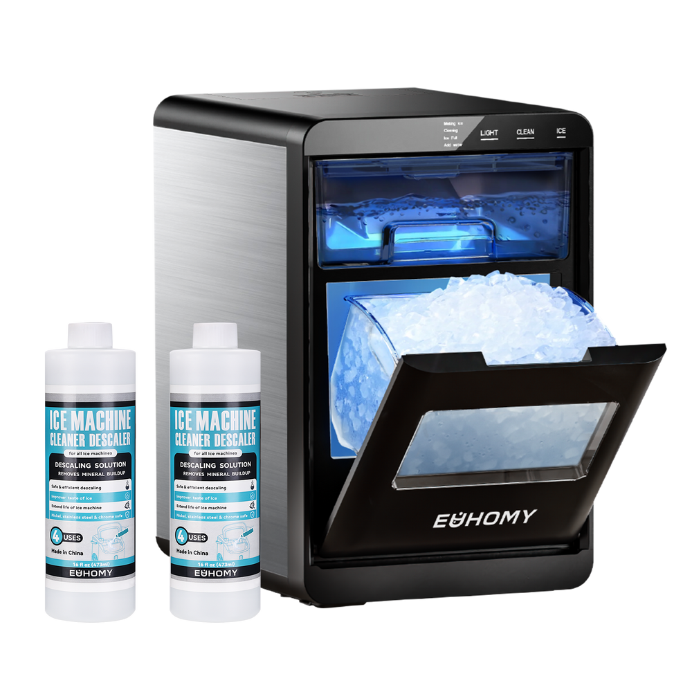 【Shipping on Feb 1st】EUHOMY Nugget Ice Maker Countertop, 40Lbs/24H Pebble Ice Maker Machine Includes 2 Bottles of Cleaner