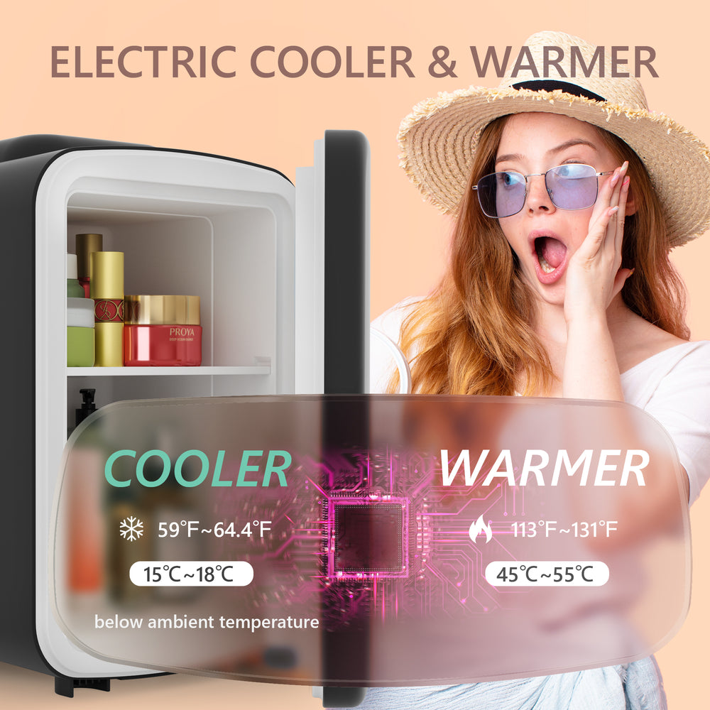 
                      
                        EUHOMY Mini Fridge, 4 Liter/6 Cans Small Refrigerator, Portable Cooler and Warmer for Skin Care, Cosmetics, Beverage, 4L Makeup Mini Fridge
                      
                    