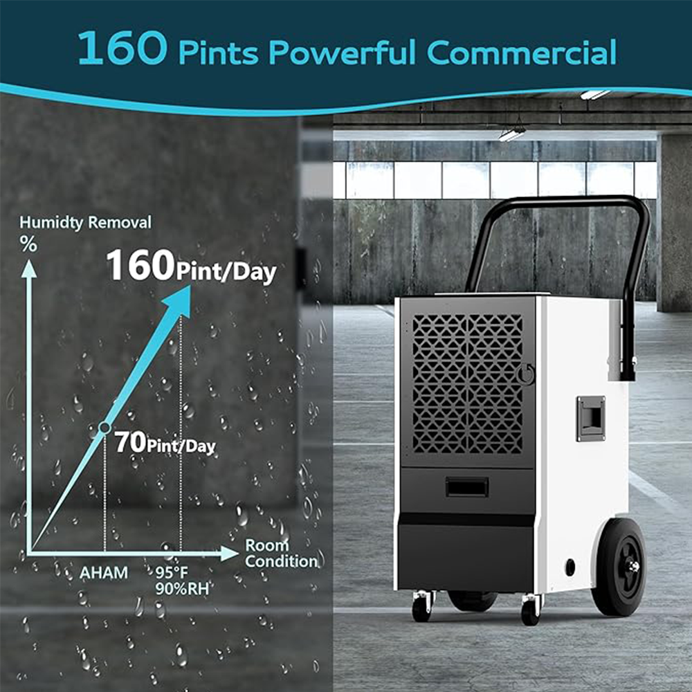 
                      
                        EUHOMY 160 Pints Commercial Dehumidifie Industrial Dehumidifier - Euhomy
                      
                    