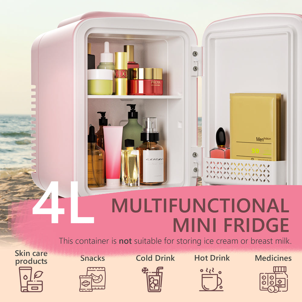 
                      
                        EUHOMY Mini Fridge, 4 Liter/6 Cans Small Refrigerator, Portable Cooler and Warmer for Skin Care, Cosmetics, Beverage, 4L Makeup Mini Fridge
                      
                    