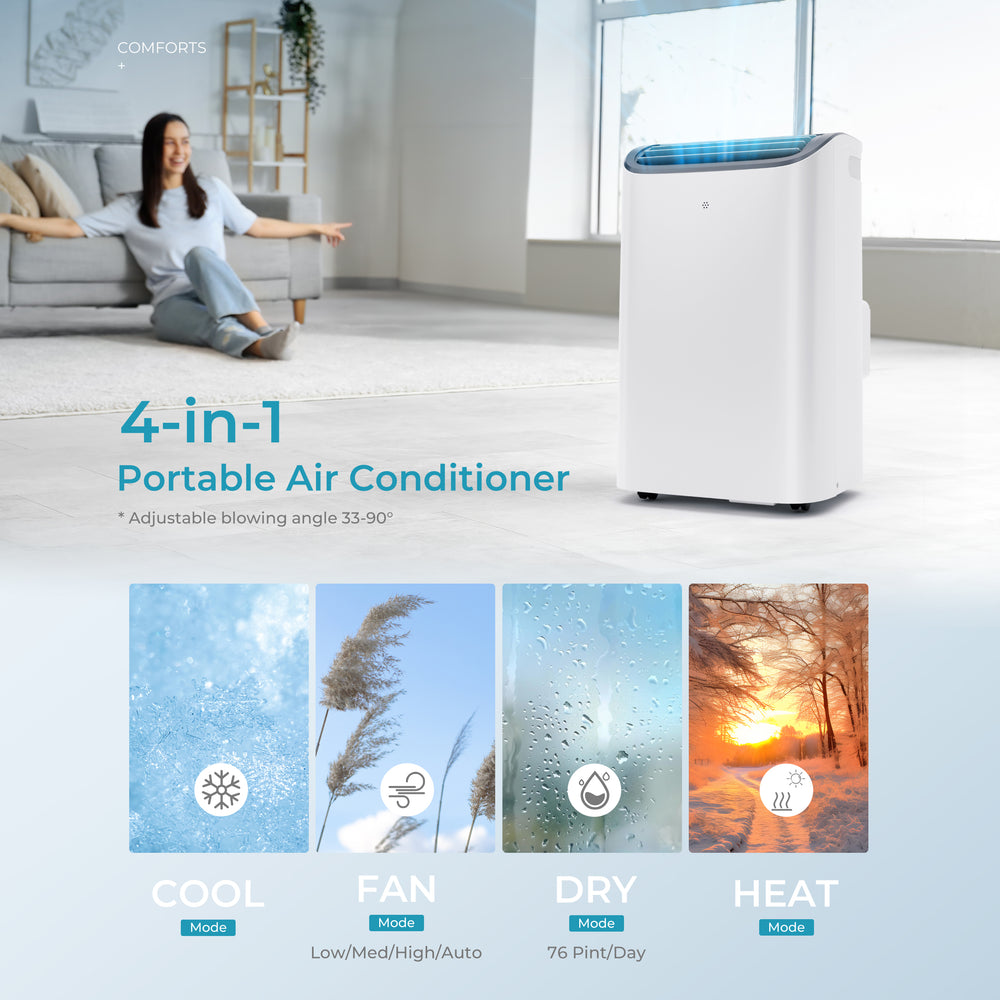 
                      
                        EUHOMY Portable Air Conditioners 14000 Btu3 in 1 Portable Cooling AC with Dehumidifier Fan Modes - Euhomy
                      
                    