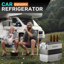 Promounts Dual Zone Refrigerator with Freezer 55Liter, Portable Fridge for Camping 12-24V DC Car, 110-220V