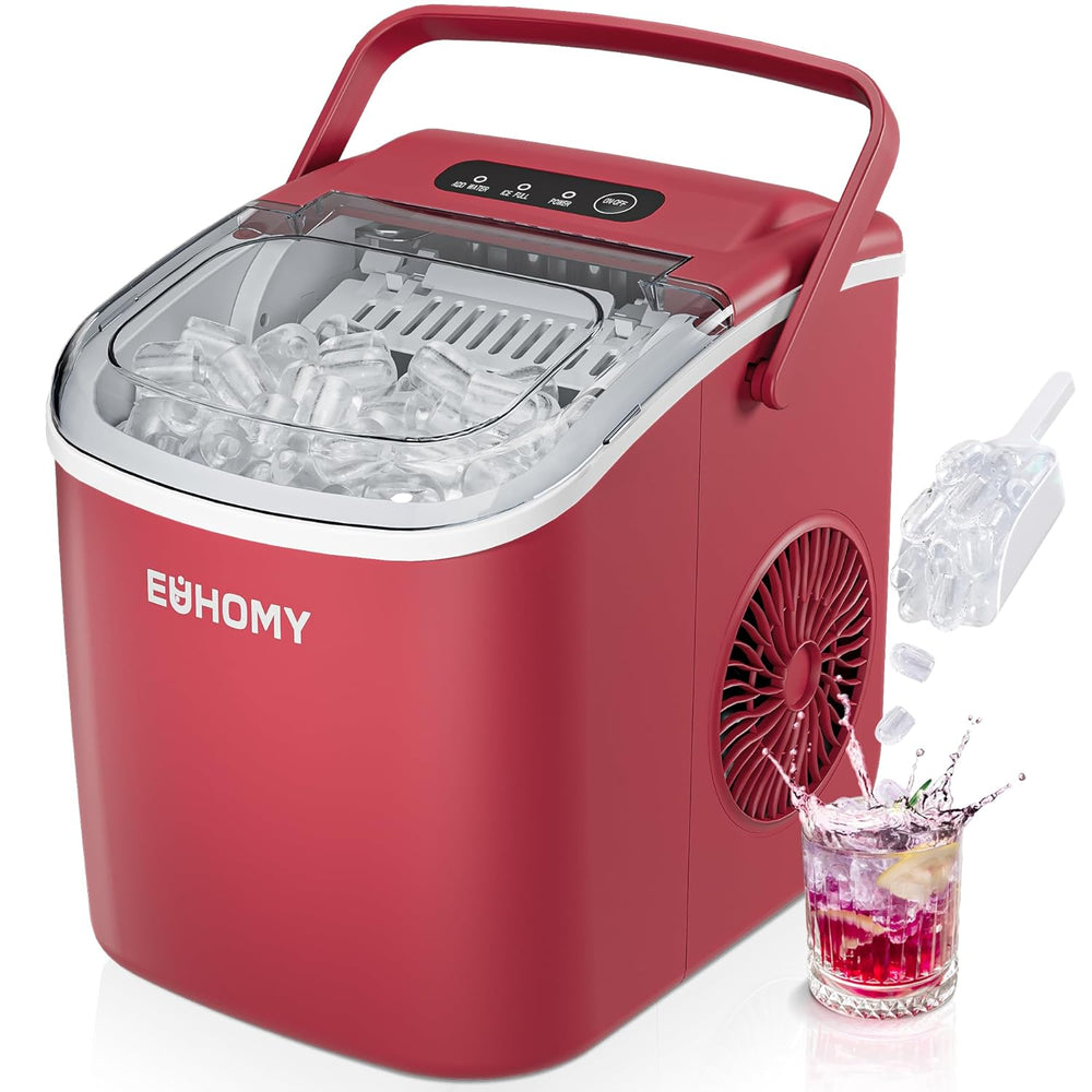 
                      
                        EUHOMY 12'' Red Bullet Ice Portable Self-Cleaning Ice Maker with Handle - Euhomy
                      
                    