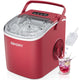 EUHOMY 12'' Red Bullet Ice Portable Self-Cleaning Ice Maker with Handle