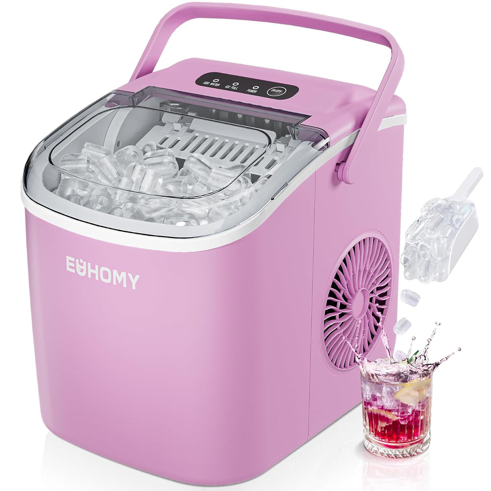 
                      
                        EUHOMY 12'' Pink Ultra Quieter Bullet Ice Portable Ice Maker with Handle Includes 2 Bottles of Cleaner - Euhomy
                      
                    