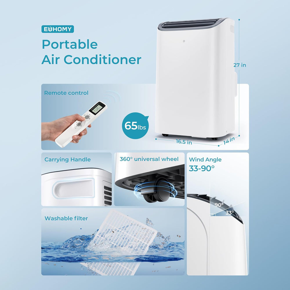 
                      
                        EUHOMY Portable Air Conditioners 12,000 Btu, 3 in 1 Portable Cooling AC with Dehumidifier
                      
                    