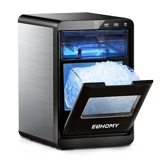 EUHOMY Nugget Ice Maker Countertop, 44Lbs/24H Pebble Ice Maker Machine