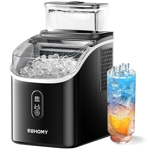 
                      
                        EUHOMY Ice Cube Maker Machine Countertop 2 Ways to Add Water Auto-Cleaning
                      
                    