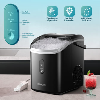 10'' Nugget Ice Countertop Ice Maker with Handle