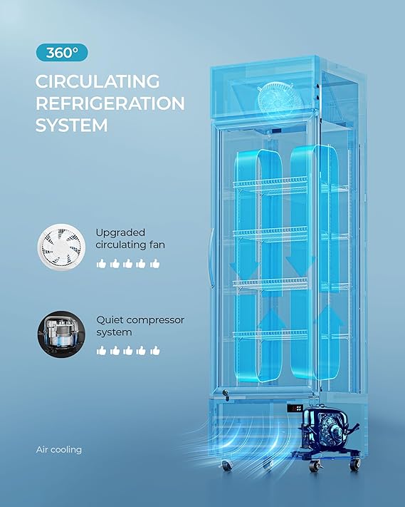 
                      
                        EUHOMY Commercial Display Refrigerator Glass Door Merchandiser Drink Fridge
                      
                    