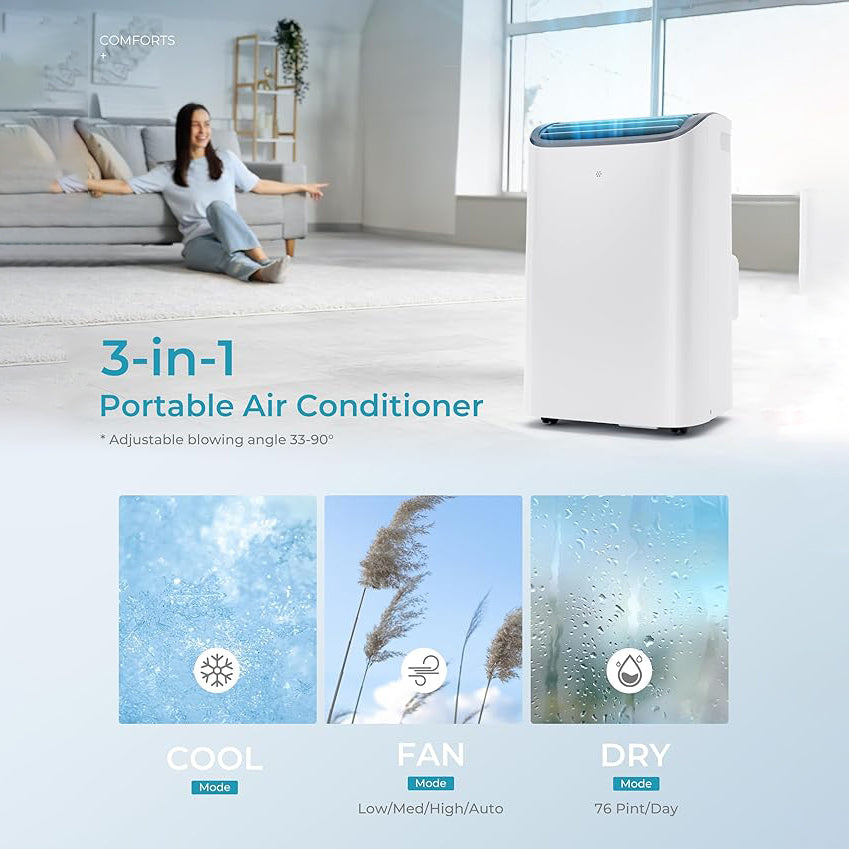 
                      
                        EUHOMY Portable Air Conditioners 12,000 Btu, 3 in 1 Portable Cooling AC with Dehumidifier
                      
                    