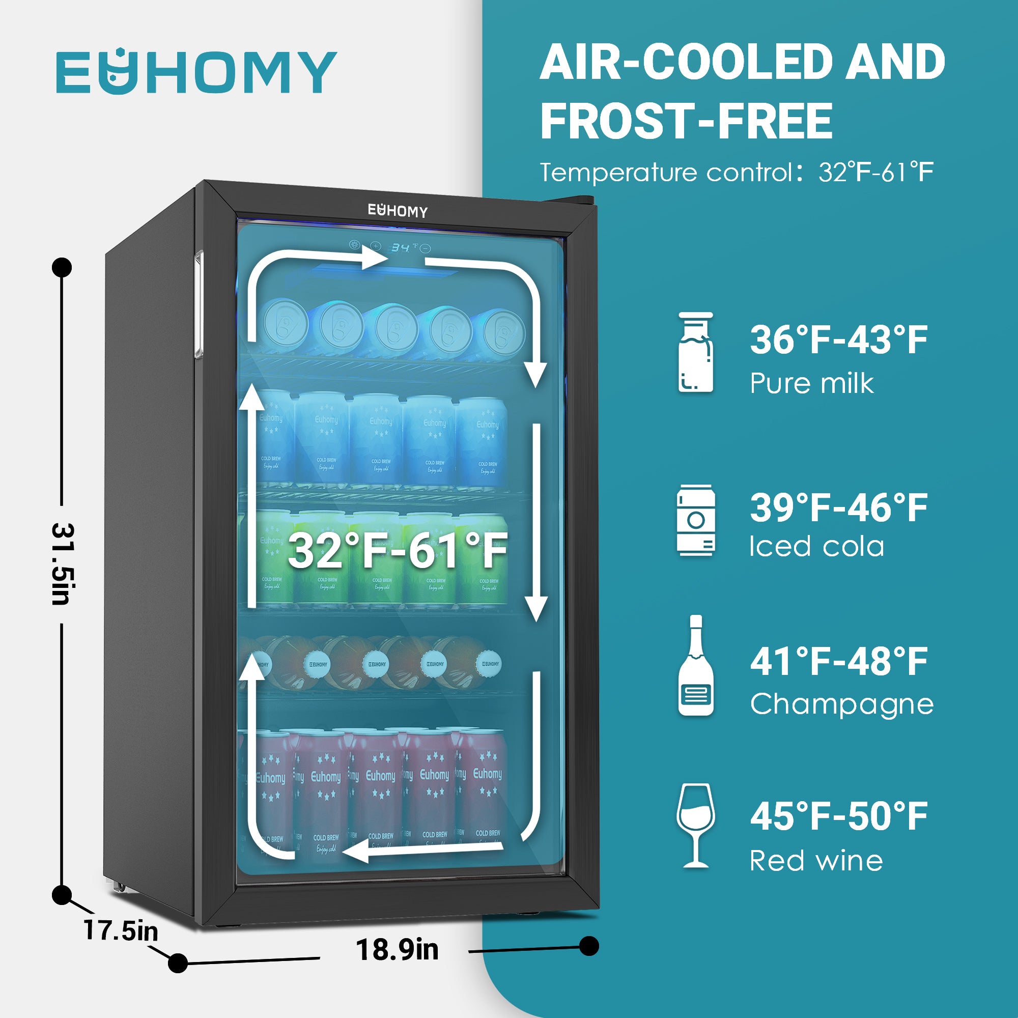 Amazon.com: EUHOMY Beverage Refrigerator and Cooler, 128 Can
