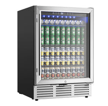 EUHOMY 24 Inch Beverage Refrigerator, 180 Can Under Counter Beer Fridge