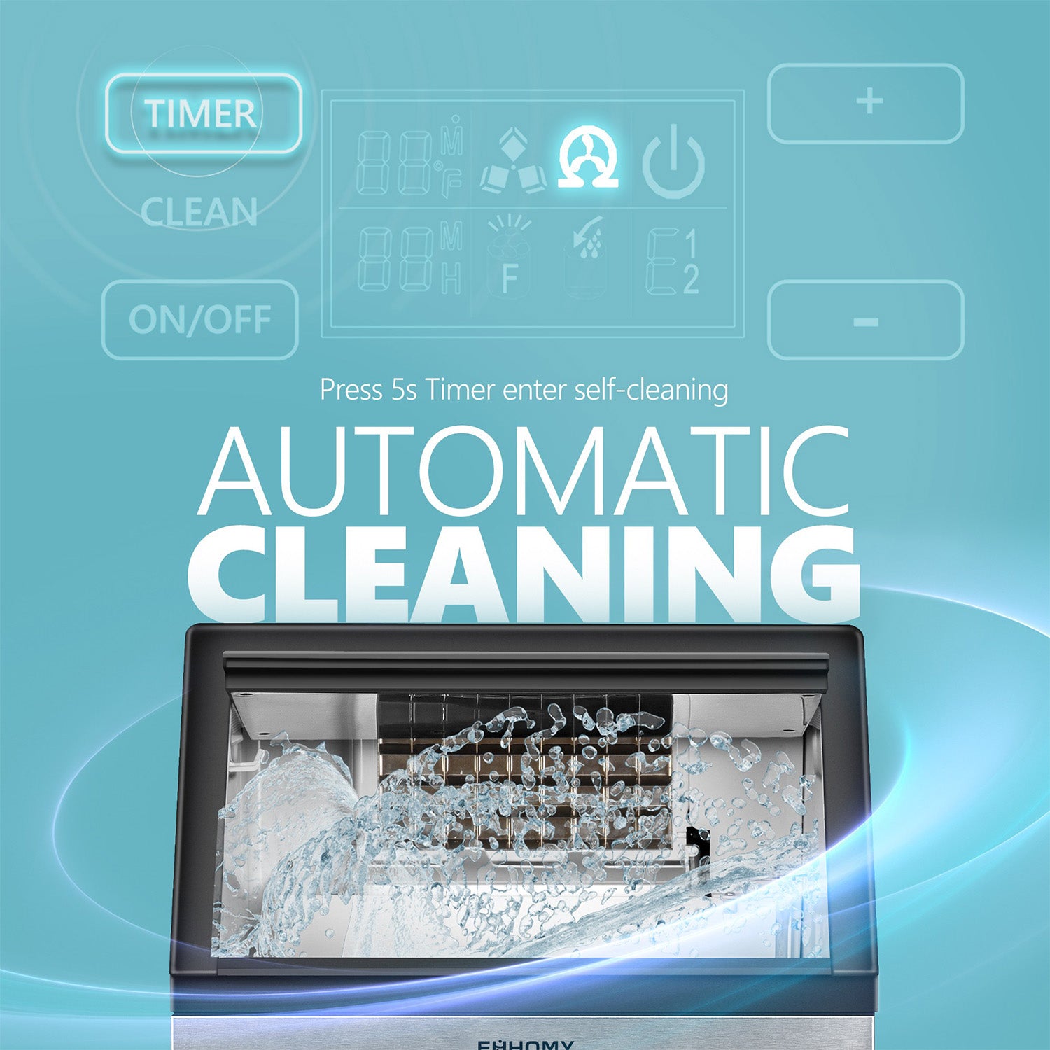 99Lbs/24h Commercial Ice Maker Machine Euhomy