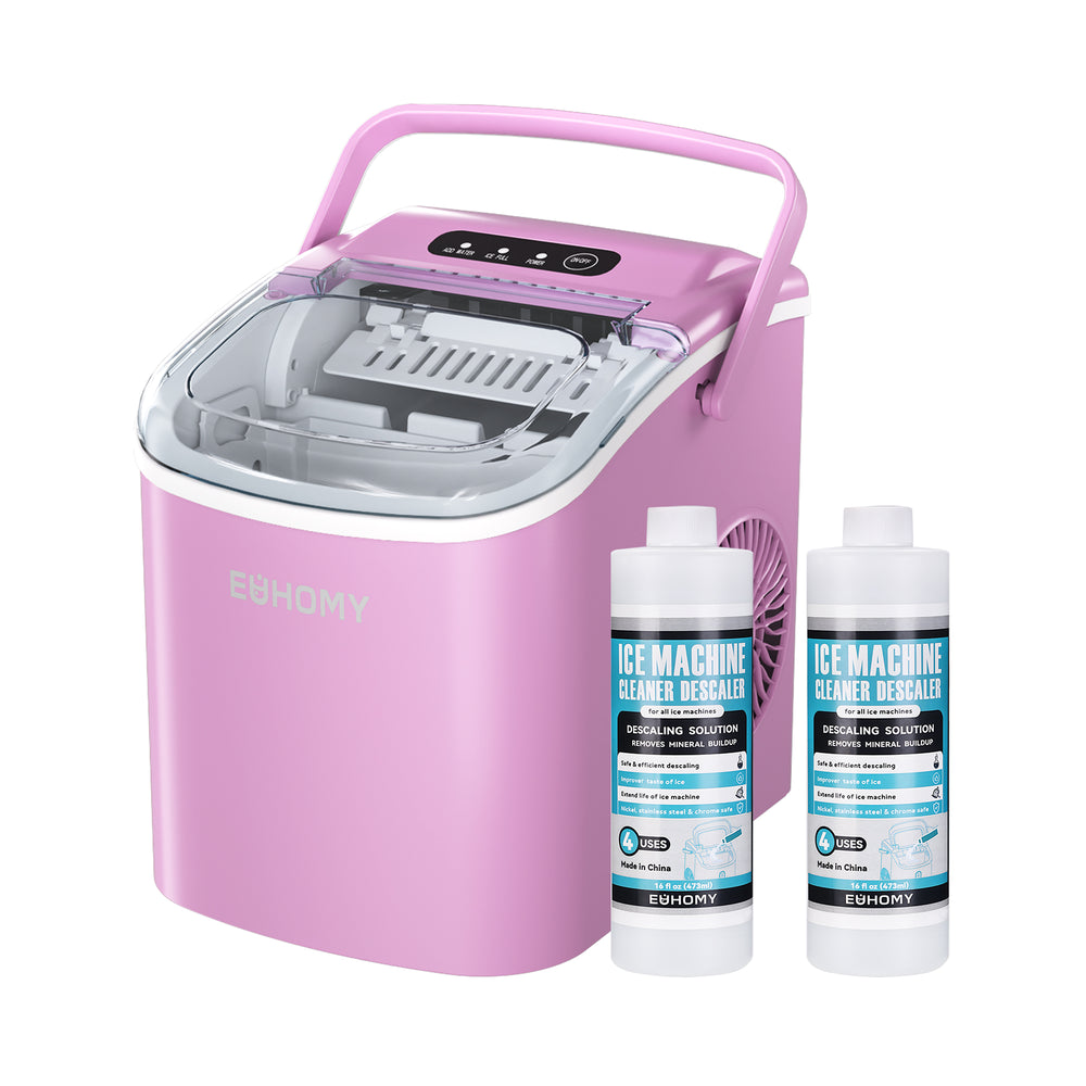 
                      
                        EUHOMY 12'' Pink Ultra Quieter Bullet Ice Portable Ice Maker with Handle Includes 2 Bottles of Cleaner
                      
                    