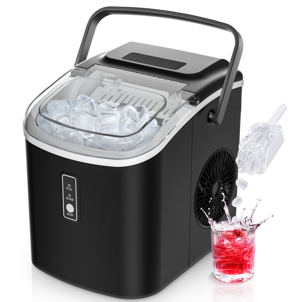 EUHOMY Countertop Ice Maker Machine with Handle Auto-Cleaning Portable Ice Maker with Basket and Scoop - Euhomy