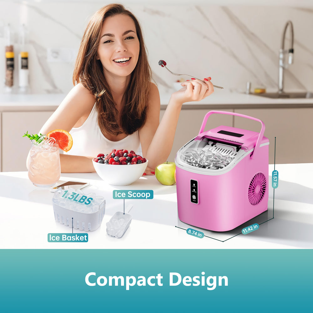 
                      
                        EUHOMY Countertop Ice Maker Machine with Handle Auto-Cleaning Portable Ice Maker with Basket and Scoop - Euhomy
                      
                    