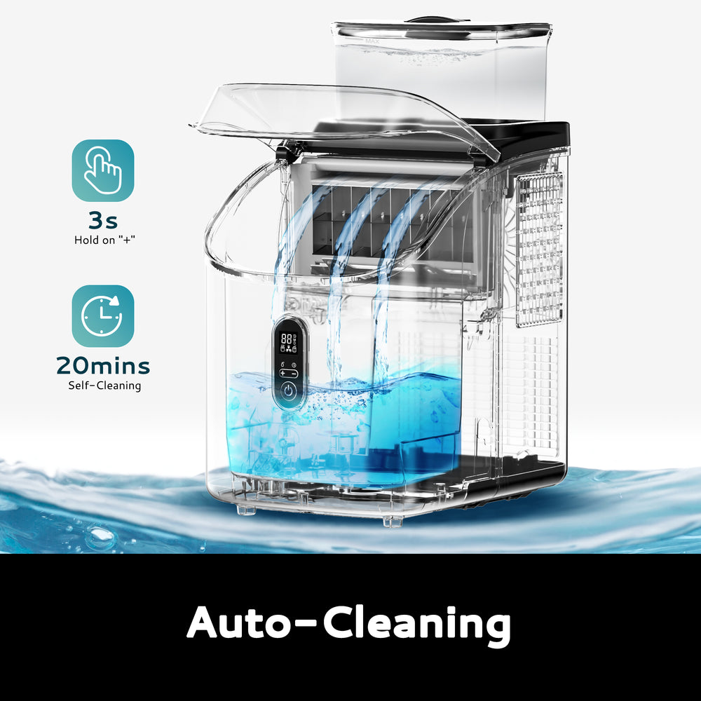 
                      
                        EUHOMY Ice Cube Maker Machine Countertop with External Water Tank, 34Lbs, 16Pcs Ready in 13 Mins, 2 Ways to Add Water, Auto-Cleaning, with Ice Scoop & Basket Includes 2 Bottles of Cleaner - Euhomy
                      
                    