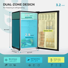EUHOMY 3.2 Cu.Ft Mini Fridge with Freezer, Single Door Compact Refrigerator