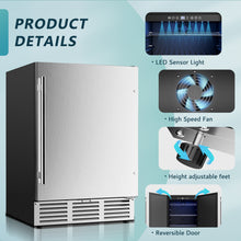 EUHOMY Beverage Refrigerator 15 Inch, Stainless Steel Door