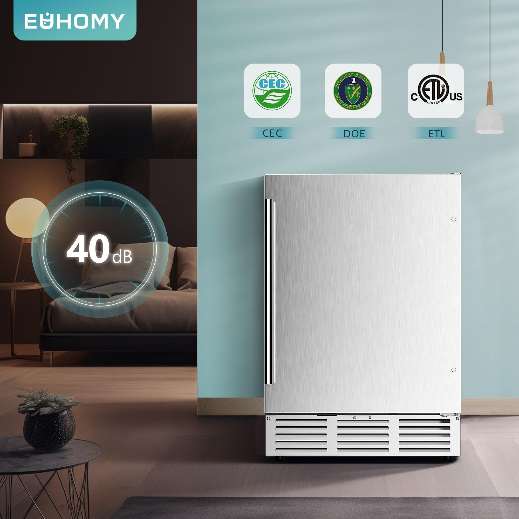 ru-ruru EUHOMY Beverage Refrigerator Large capacity 24 Inch