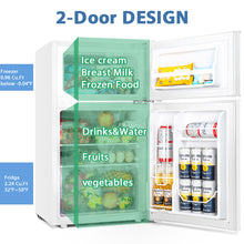 EUHOMY Mini Fridge with Freezer, 3.2 Cu.Ft Mini Refrigerator, Dorm Fridge  with 2 Door For Bedroom/Apartment/Office-Food Storage Cooling Drink (Black).